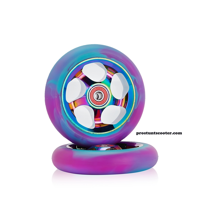 Rainbow Scooter Wheels 110mm , Oilslick Scooter Wheels 110mm , Neochrome Scooter Wheels 110mm ,Rainbow Stunt Scooter Wheels 110mm , 